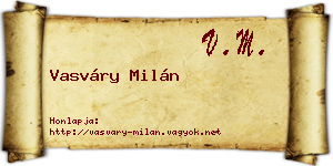 Vasváry Milán névjegykártya