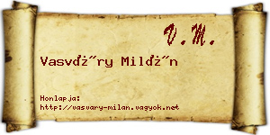 Vasváry Milán névjegykártya